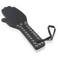 Adult Sex Toy Black Rivet Leather Hand Paddle Kinky Sm Spanking Leather in Hand Shape